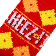 Checkered Cheez It Fuzzy Women's Crew Socks