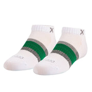 Basix Men Ankle 3 Stripe White Gray Green