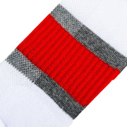 Basix Men Ankle 3 Stripe White Gray Red