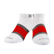 Basix Men Ankle 3 Stripe White Gray Red