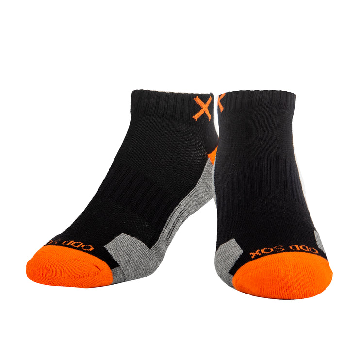 Basix Men Ankle 3 Block Staple Orange Black Heather