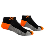 Basix Men Ankle 3 Block Staple Orange Black Heather