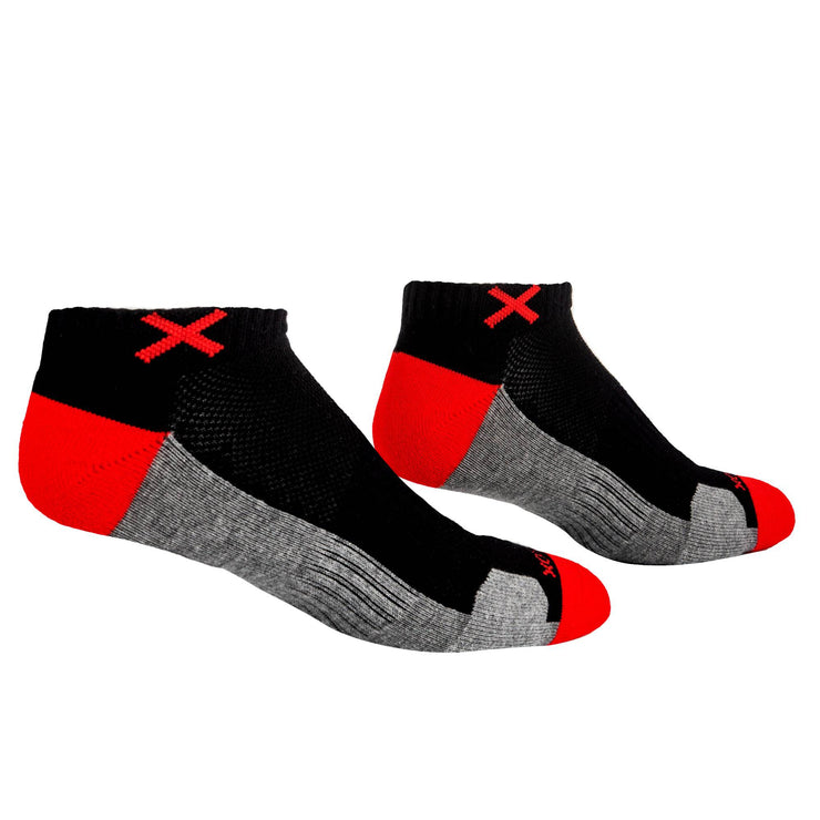 Basix Men Ankle 3 Block Staple Red Black Heather