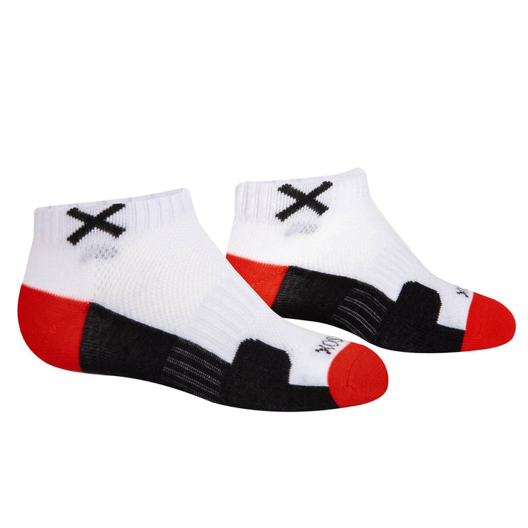 Basix Women Ankle 3 Block Staple Red White Black