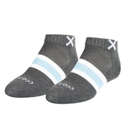 Basix Women Ankle 3 Stripe Pastel Gray Sky White