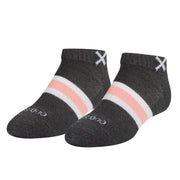 Basix Women Ankle 3 Stripe Pastel Gray Pink White