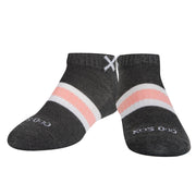 Basix Women Ankle 3 Stripe Pastel Gray Pink White