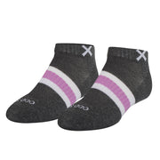 Basix Women Ankle 3 Stripe Pastel Gray Purple White