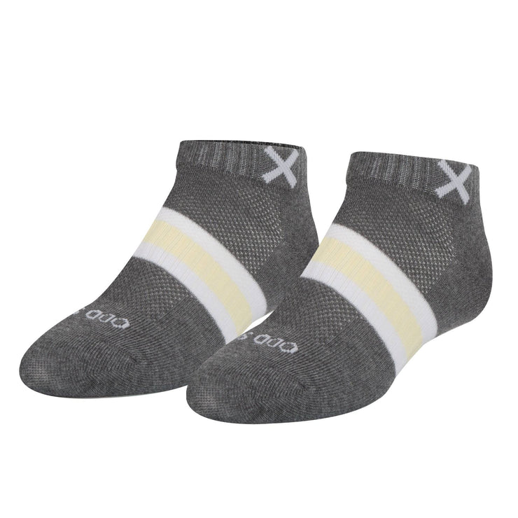 Basix Women Ankle 3 Stripe Pastel Gray Yellow White