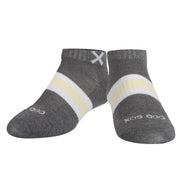 Basix Women Ankle 3 Stripe Pastel Gray Yellow White