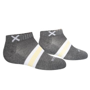 Basix Women Ankle 3 Stripe Pastel Gray Yellow White