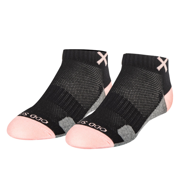 Basix Women Ankle 3 Block Pastel Black Pink Heather