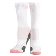 Pink White Heather Women's Crew Socks