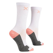 Pink White Heather Women's Crew Socks