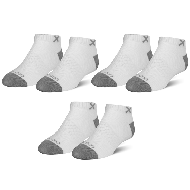 White Gray Big Kids Ankle Socks