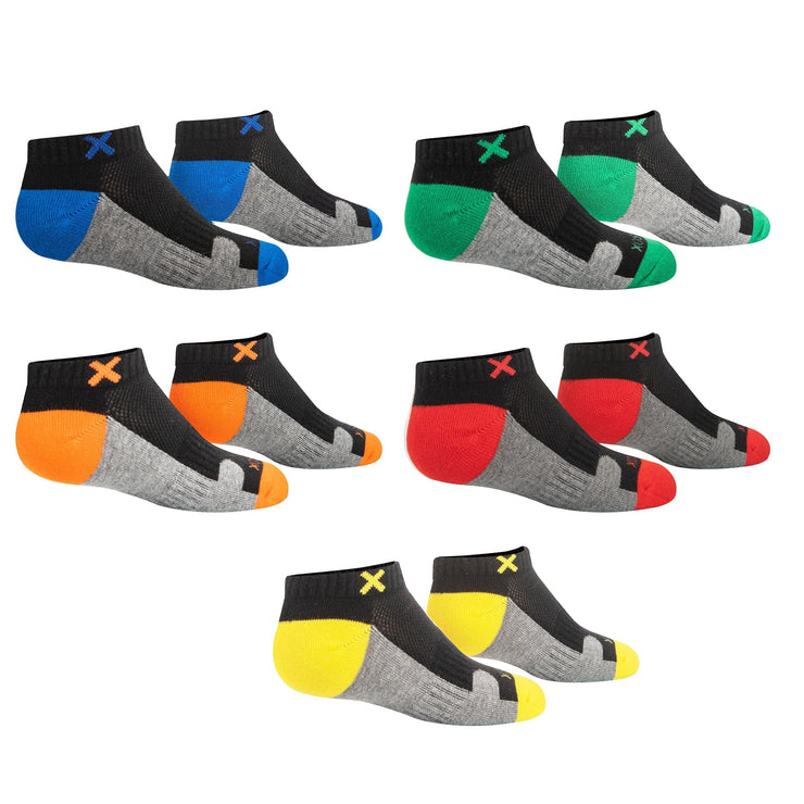 3 Block Multi-Color Big Kids Ankle Socks