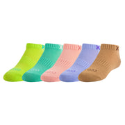 Solid Pastel Colors Big Kids Ankle Socks (5 Pack)