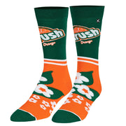 Crush Orange Half Stripe  Men's Crew Socks