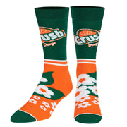 Crush Orange Half Stripe  Men's Crew Socks