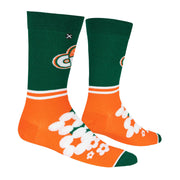 Crush Orange Half Stripe  Men's Crew Socks