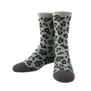 @kcstauffer Leopard Gray Kids Crew - ODD SOX