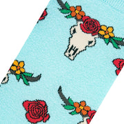 Floral Steer Heads Women's Crew Socks