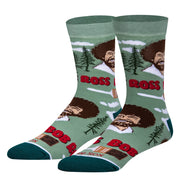 Bob Ross Repeat Green Men's Crew Socks