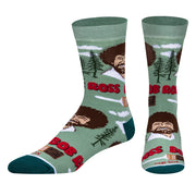 Bob Ross Repeat Green Men's Crew Socks