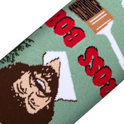 Bob Ross Repeat Green Men's Crew Socks