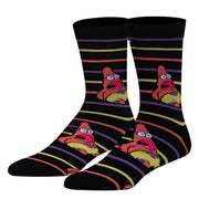 Surprised Patrick Stripes Men's Crew Socks