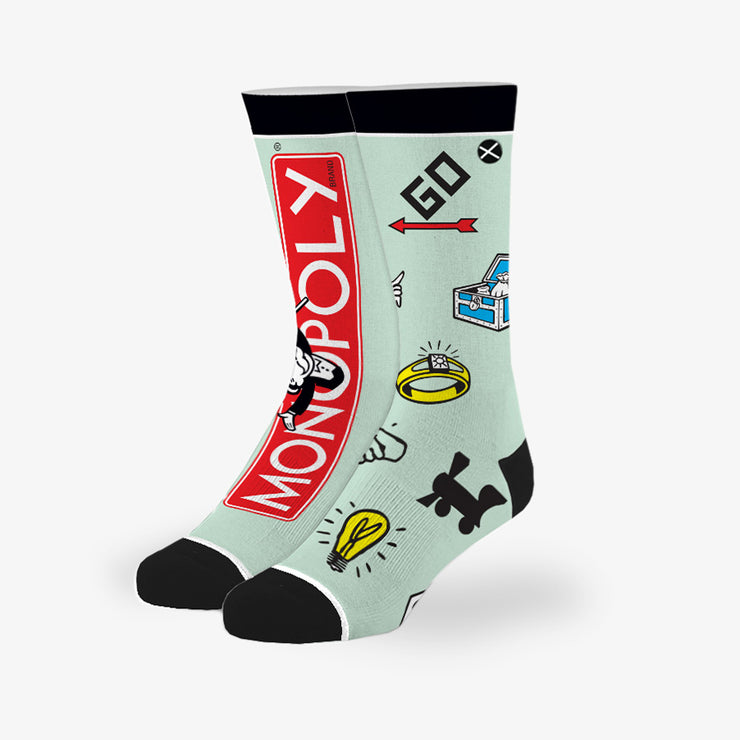 Monopoly Split Big Kids Crew Socks