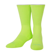 Basix Neon Yellow Men's Crew Socks