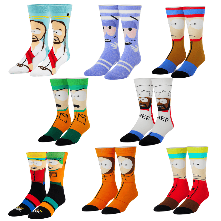 Odd Sox, South Park Cartoon Socks Gift Box Set, 8 Pairs for Men, Fun Prints