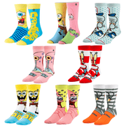 Odd Sox, Nickelodeon SpongeBob Cartoon Sock Gift Box Set, 8 Pairs, Fun, Colorful