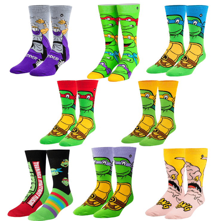 Odd Sox, TMNT, Teenage Mutant Ninja Turtles Socks Gift Box Set, 8 Pairs for Men