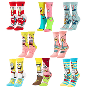 Odd Sox, Nickelodeon SpongeBob Cartoon Sock Gift Box Set, 8 Pairs, Fun, Colorful